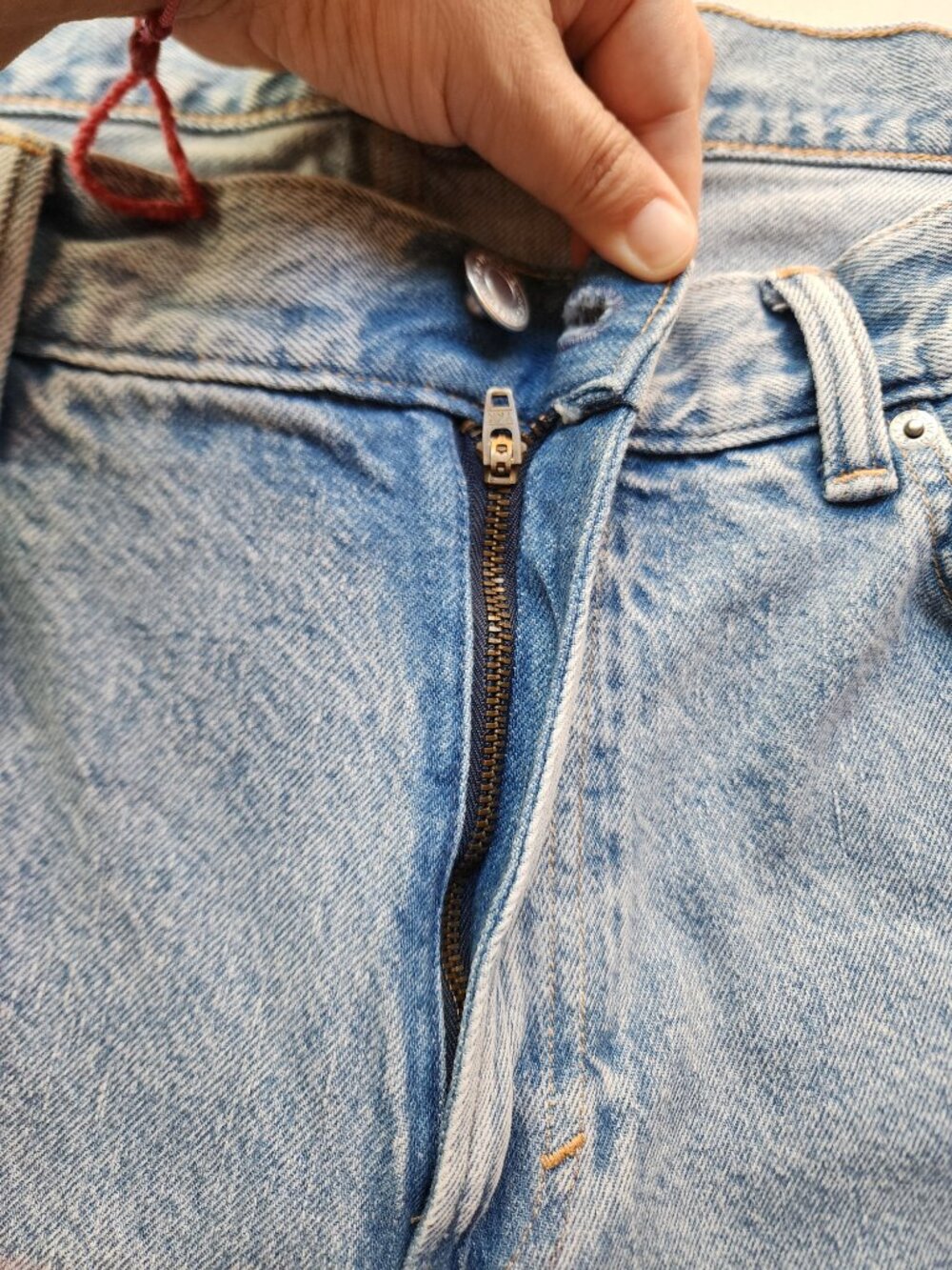 HM Fairfax Baggy Jeans 36x32 Men's Streetwear Grunge Y2K Rigid Denim Light Wash - Picture 5 of 10